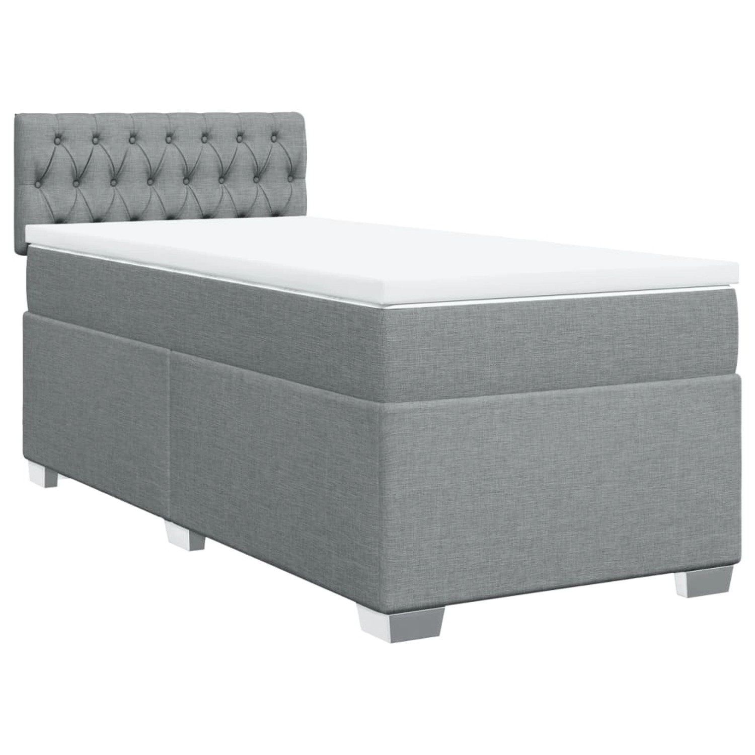 vidaXL Boxspringbett mit Matratze Hellgrau 90x190 cm Stoff2097783 günstig online kaufen