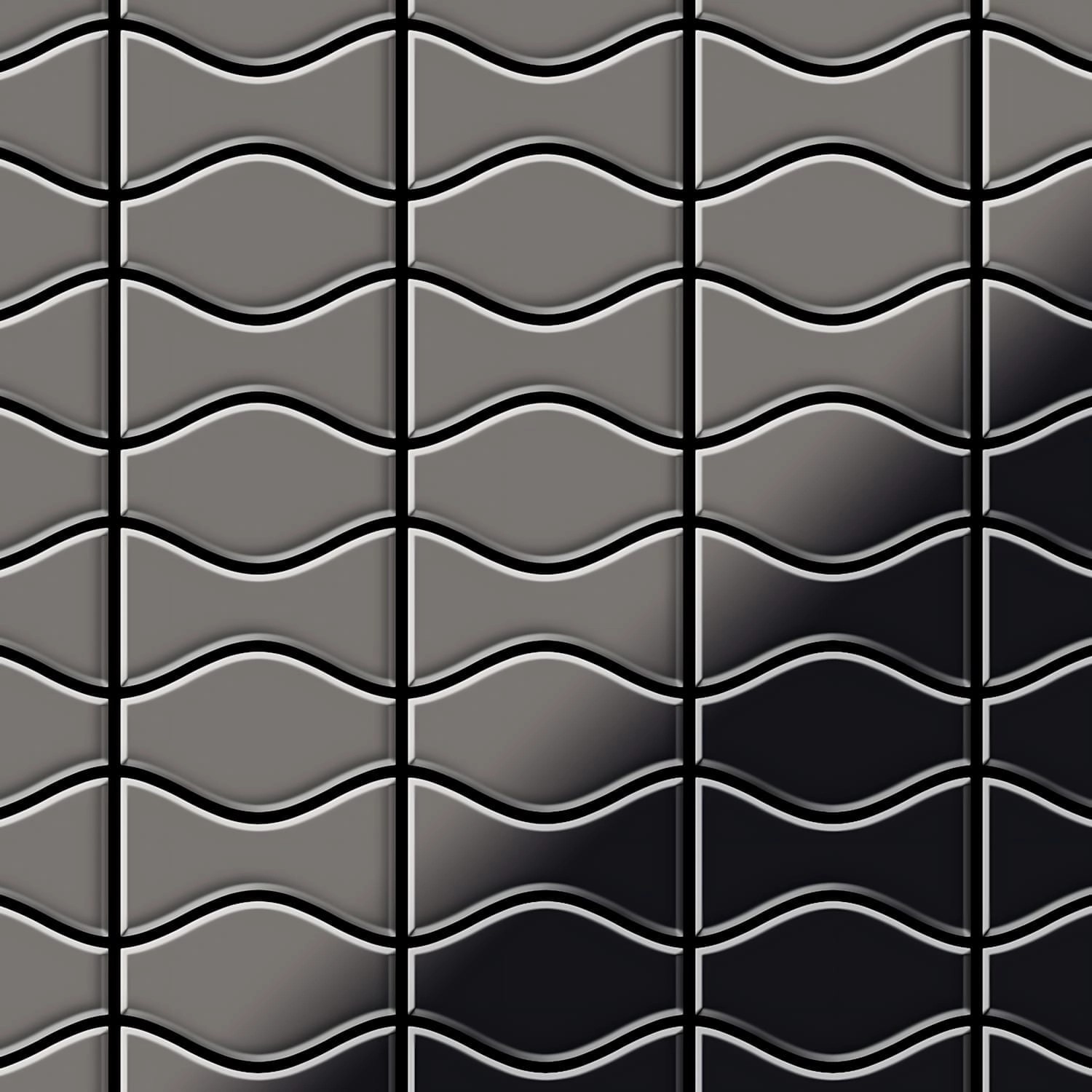 ALLOY Mosaik Fliese Massiv Metall Titan Hochglanz Grau 1,6mm Kismet & Karma günstig online kaufen
