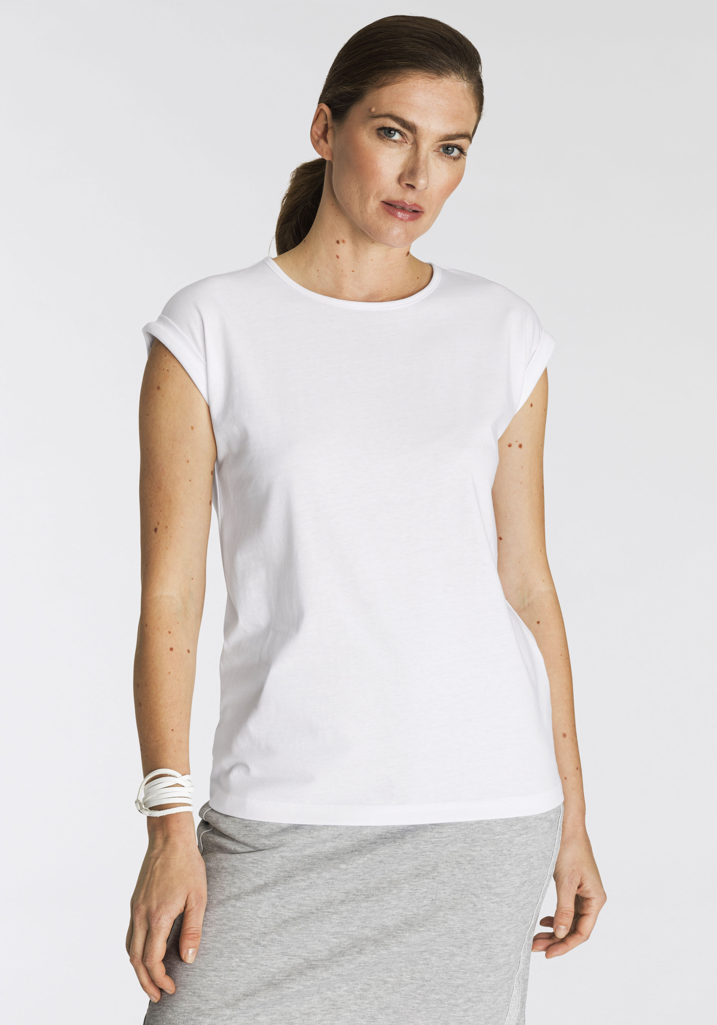 Boysen's T-Shirt mit überschnittenen Schultern & kleinem Ärmelaufschlag günstig online kaufen