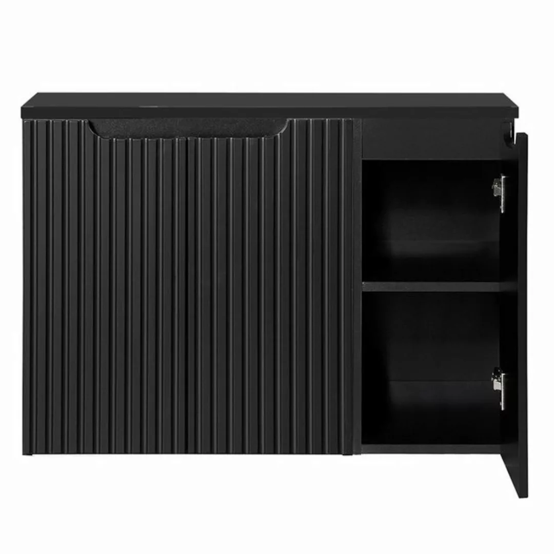 Lomadox Waschbeckenschrank NEWPORT-56-BLACK 90 cm Waschtisch-Unterschrank s günstig online kaufen