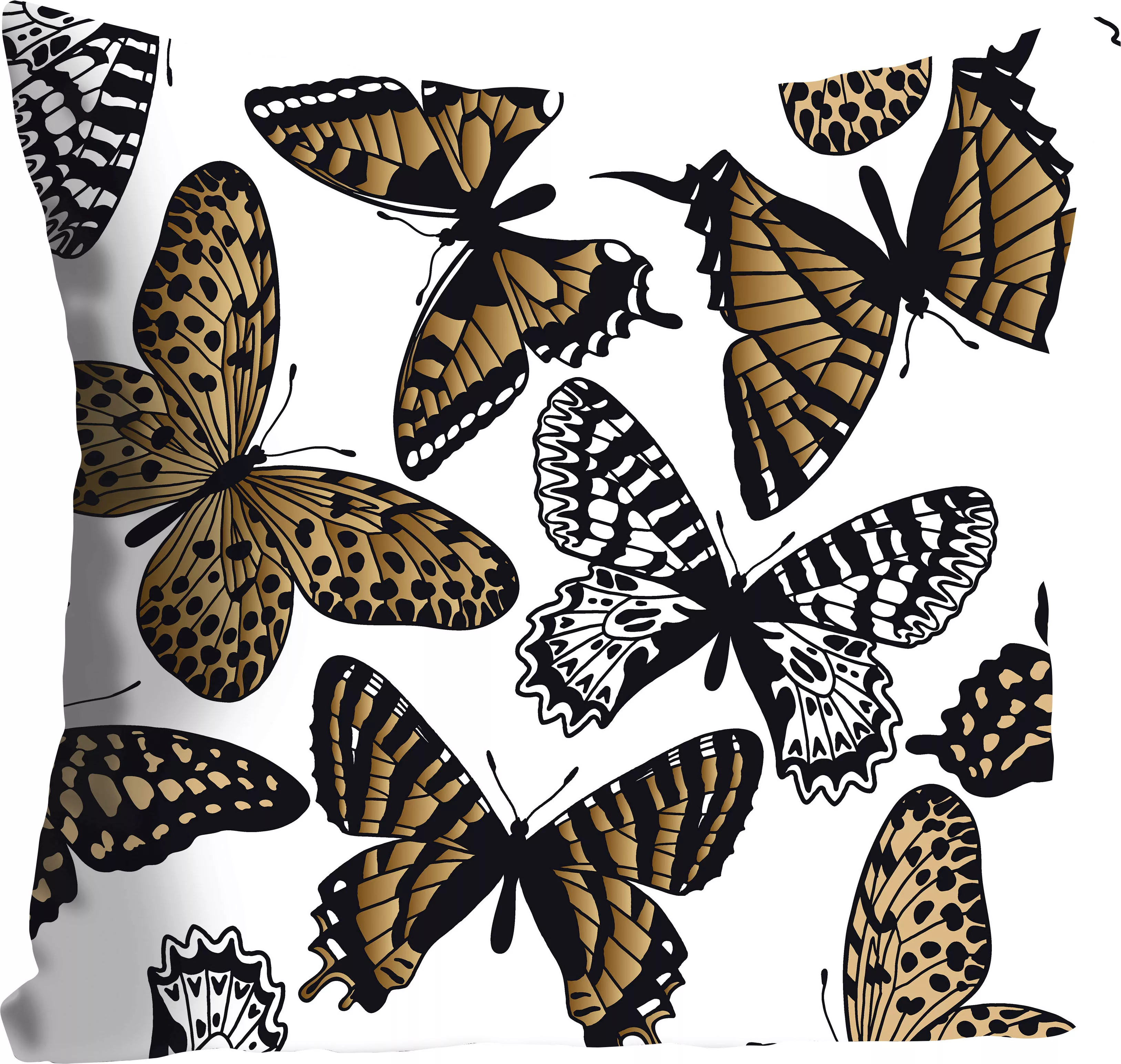 queence Dekokissen »Butterfly«, mit braunen Schmetterlingen, Kissenhülle oh günstig online kaufen
