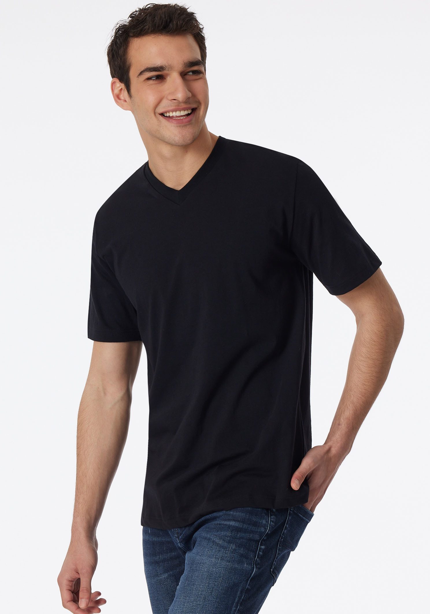 Schiesser V-Shirt ""Essentials"", (2er-Pack), mit V-Ausschnitt günstig online kaufen