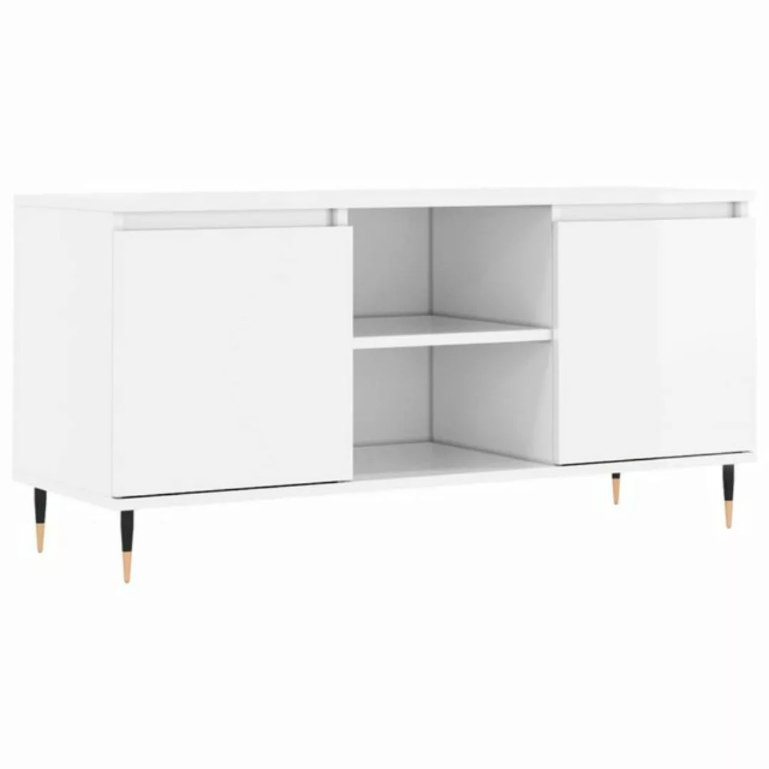 vidaXL TV-Schrank TV-Schrank Hochglanz-Weiß 104x35x50 cm Holzwerkstoff (1-S günstig online kaufen