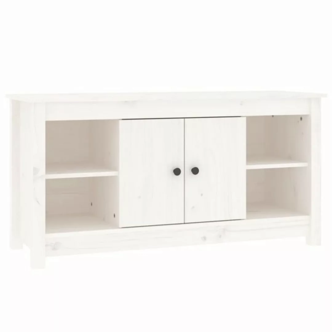 furnicato TV-Schrank Weiß 103x36,5x52 cm Massivholz Kiefer günstig online kaufen