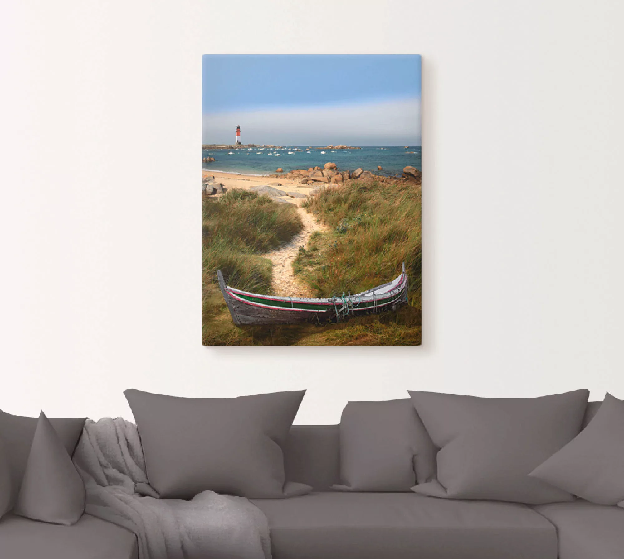 Artland Leinwandbild "Das alte Boot in den Dünen", Küste, (1 St.), auf Keil günstig online kaufen