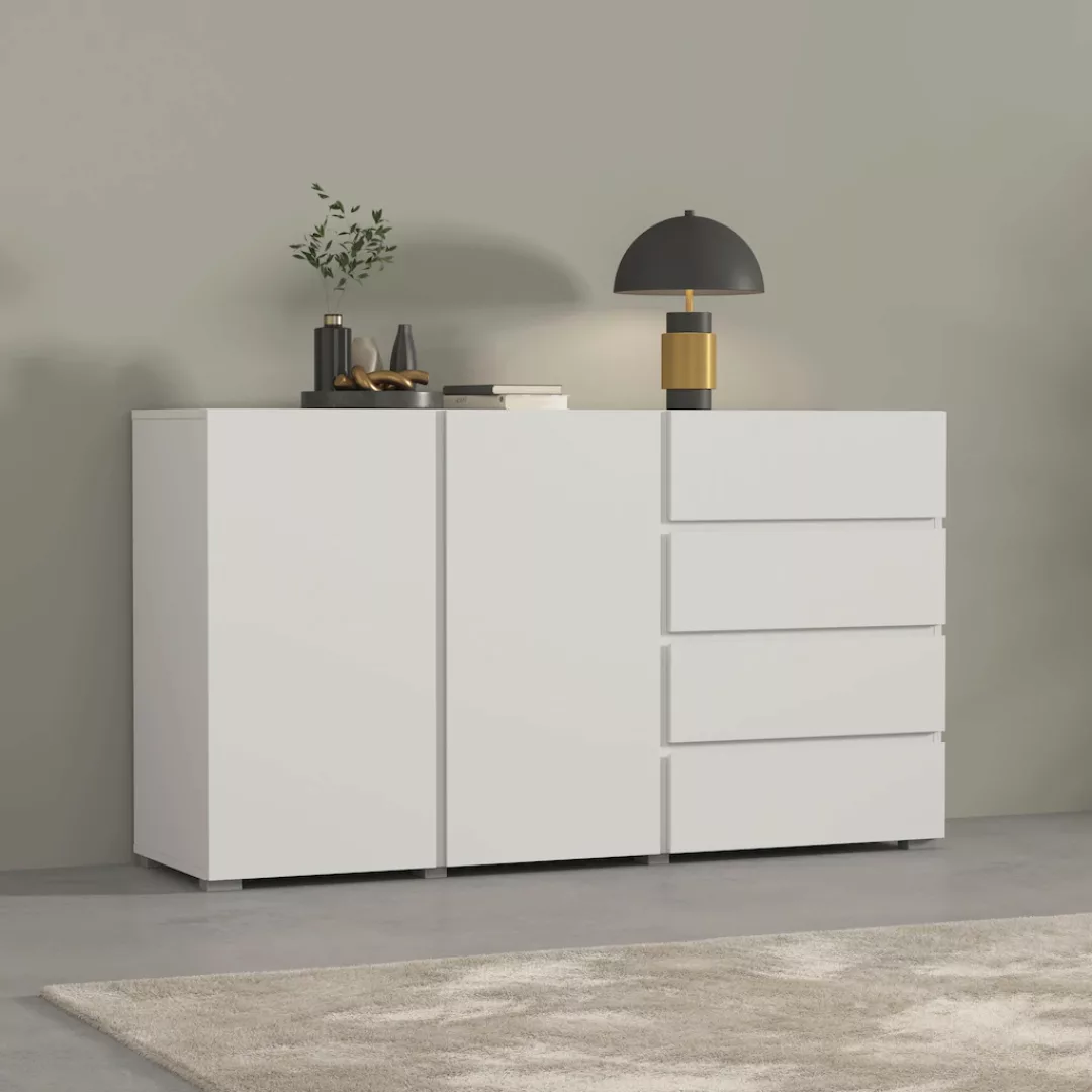INOSIGN Sideboard "Metric,Breite 138 cm, grifflose Kommode 2 Türen/4 Schubk günstig online kaufen