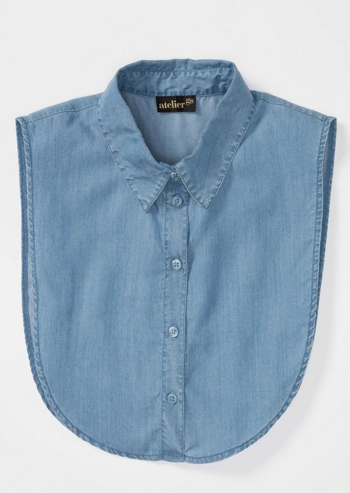 GOLDNER Druckbluse Modischer Blusenkragen in Denim-Optik günstig online kaufen