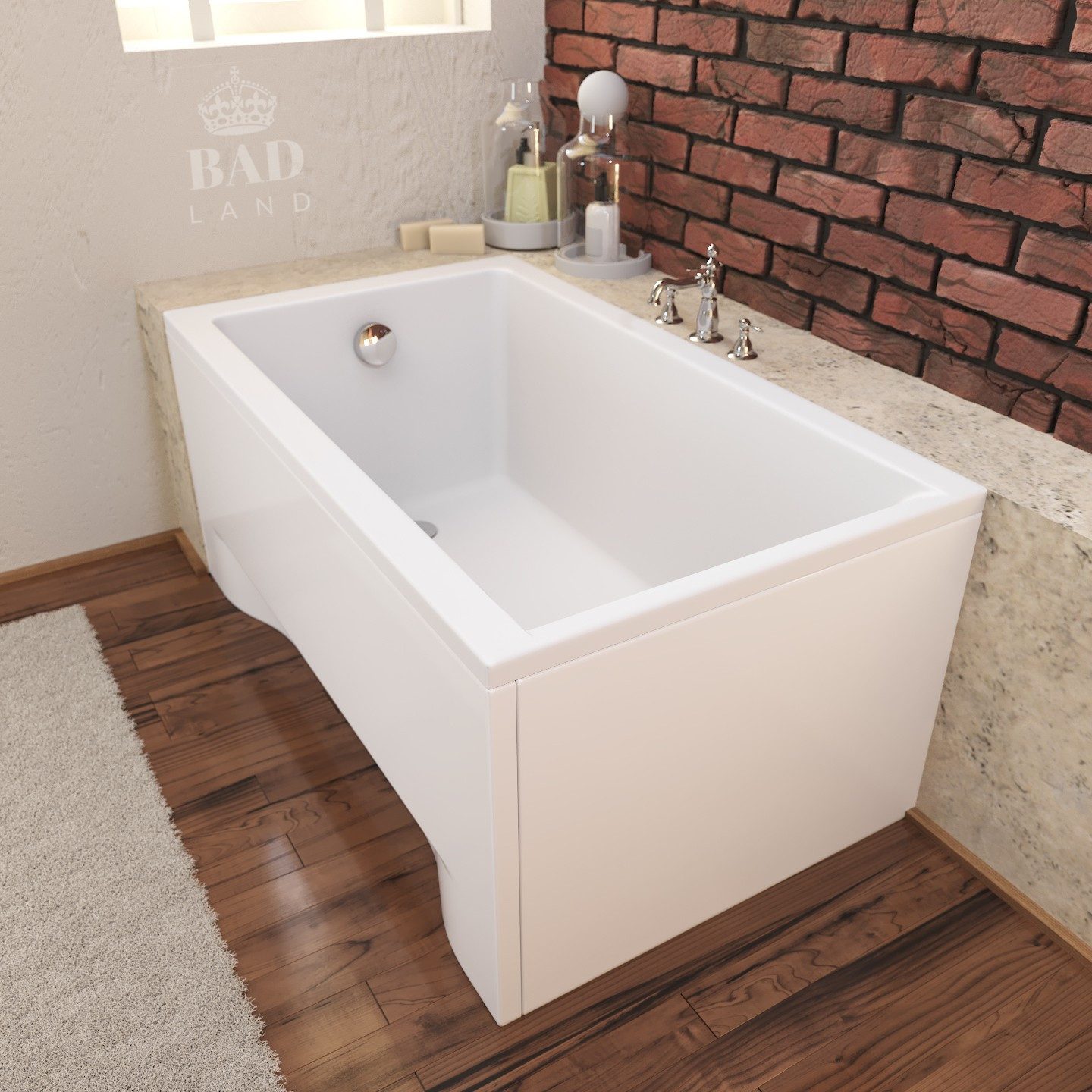 KOLMAN Badewanne Rechteck Capri 100x70, Ablaufgarnitur günstig online kaufen