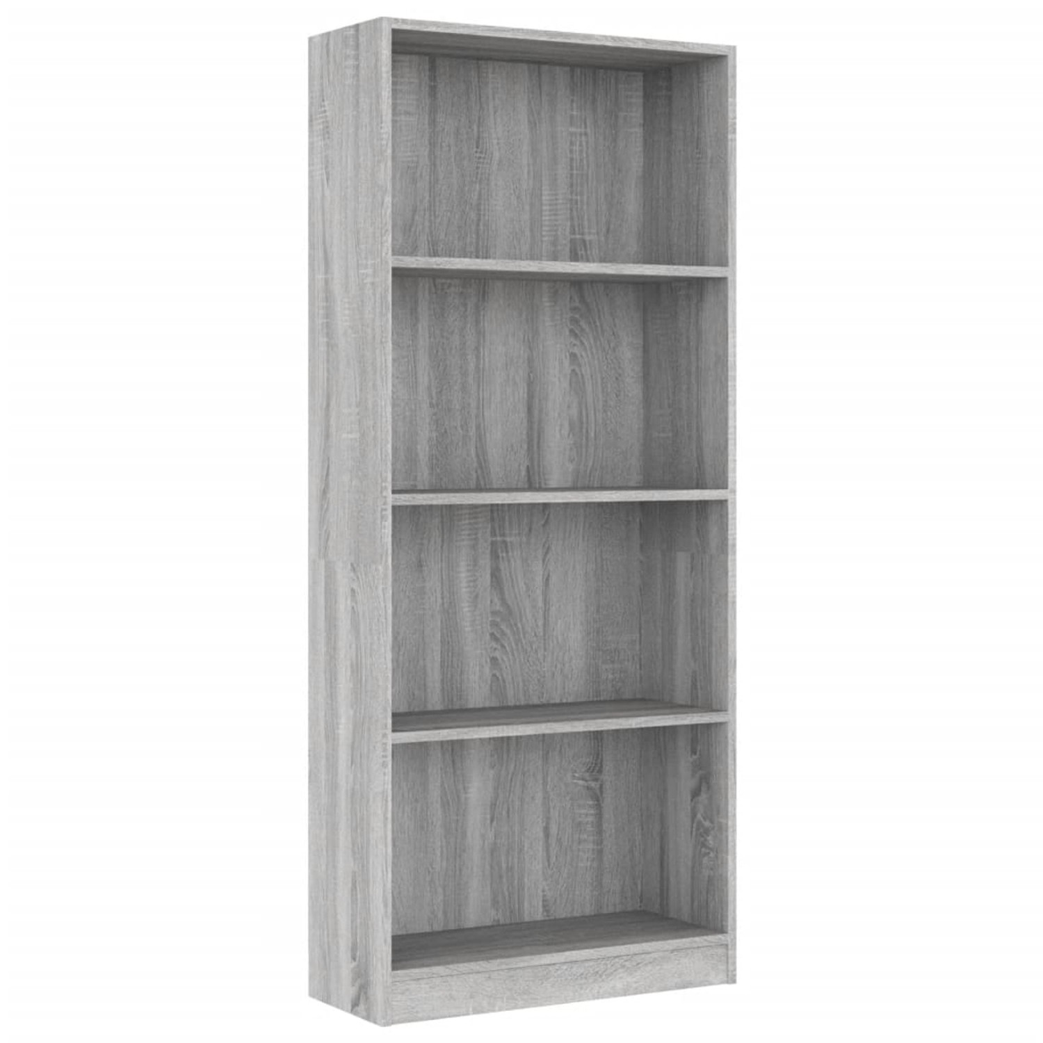 vidaXL Bücherregal 4 Fächer Grau Sonoma 60x24x142 cm Holzwerkstoff günstig online kaufen