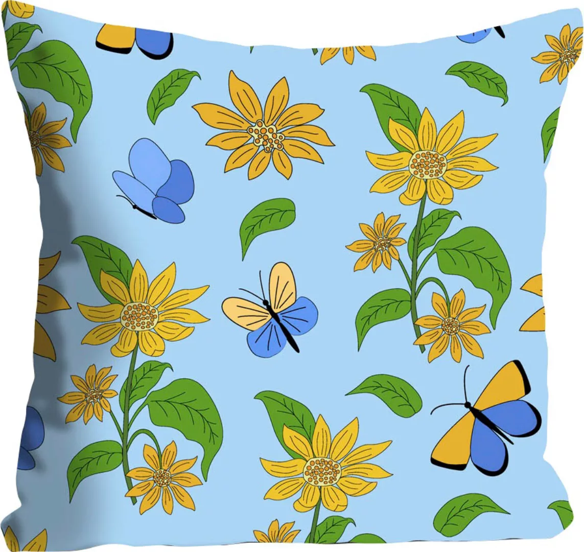 queence Dekokissen »Lova«, mit Schmetterlingen und Blumen, Kissenhülle ohne günstig online kaufen