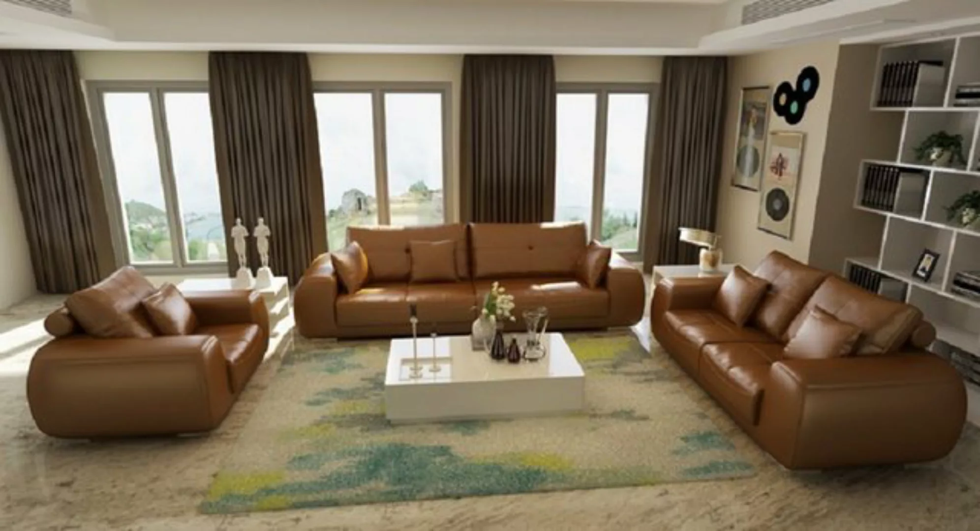 JVmoebel Sofa Sofa 3+2+1 Sitzer Set Design Sofa Polster Couchen Couch Moder günstig online kaufen