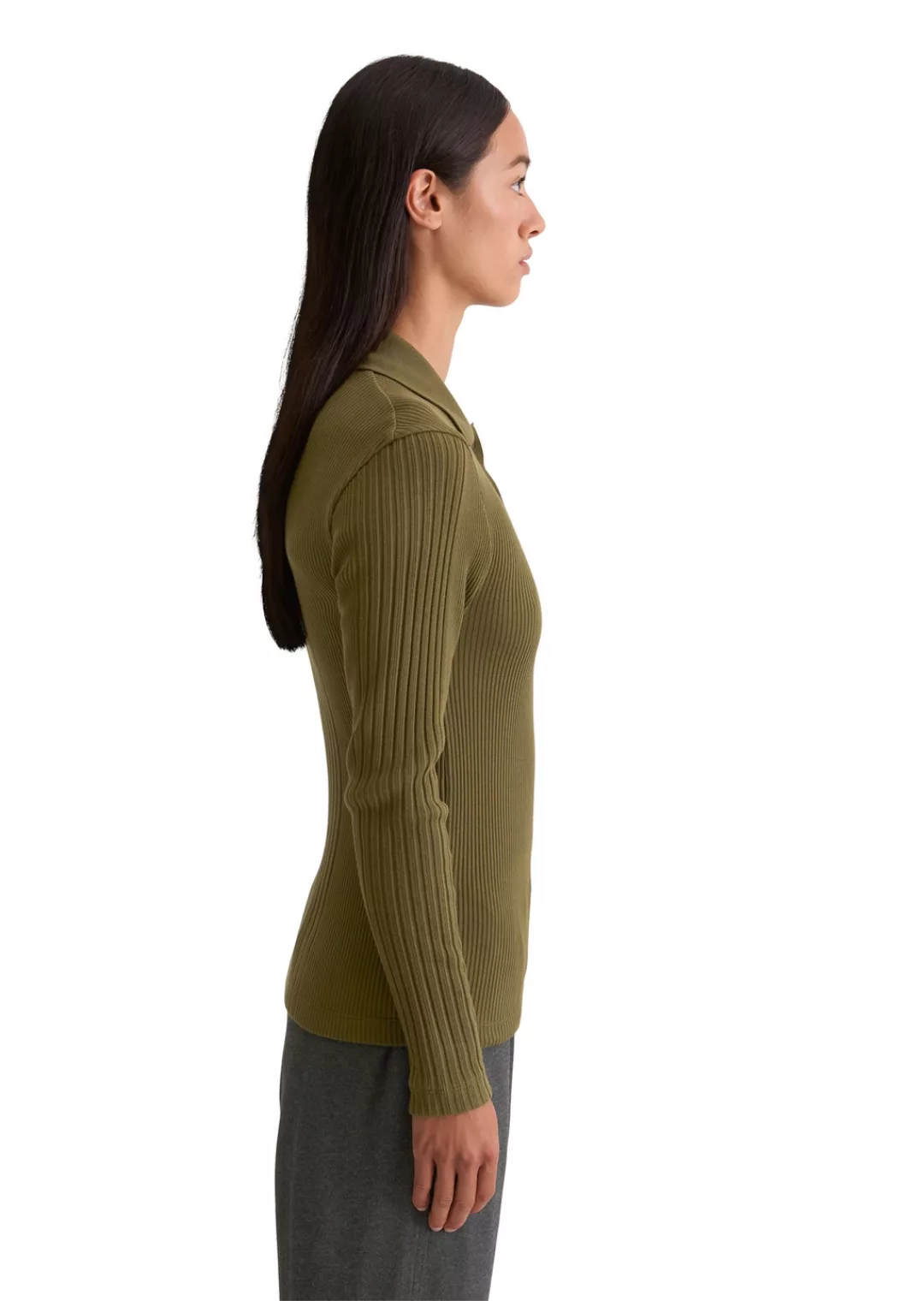Marc OPolo Langarm-Poloshirt "aus Organic Cotton Jersey" günstig online kaufen