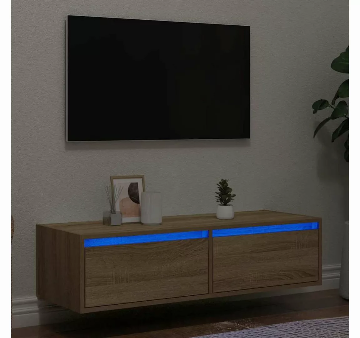 vidaXL Schrankmodule TV-Schrank mit LED-Leuchten Sonoma-Eiche 100x35,5x25 c günstig online kaufen