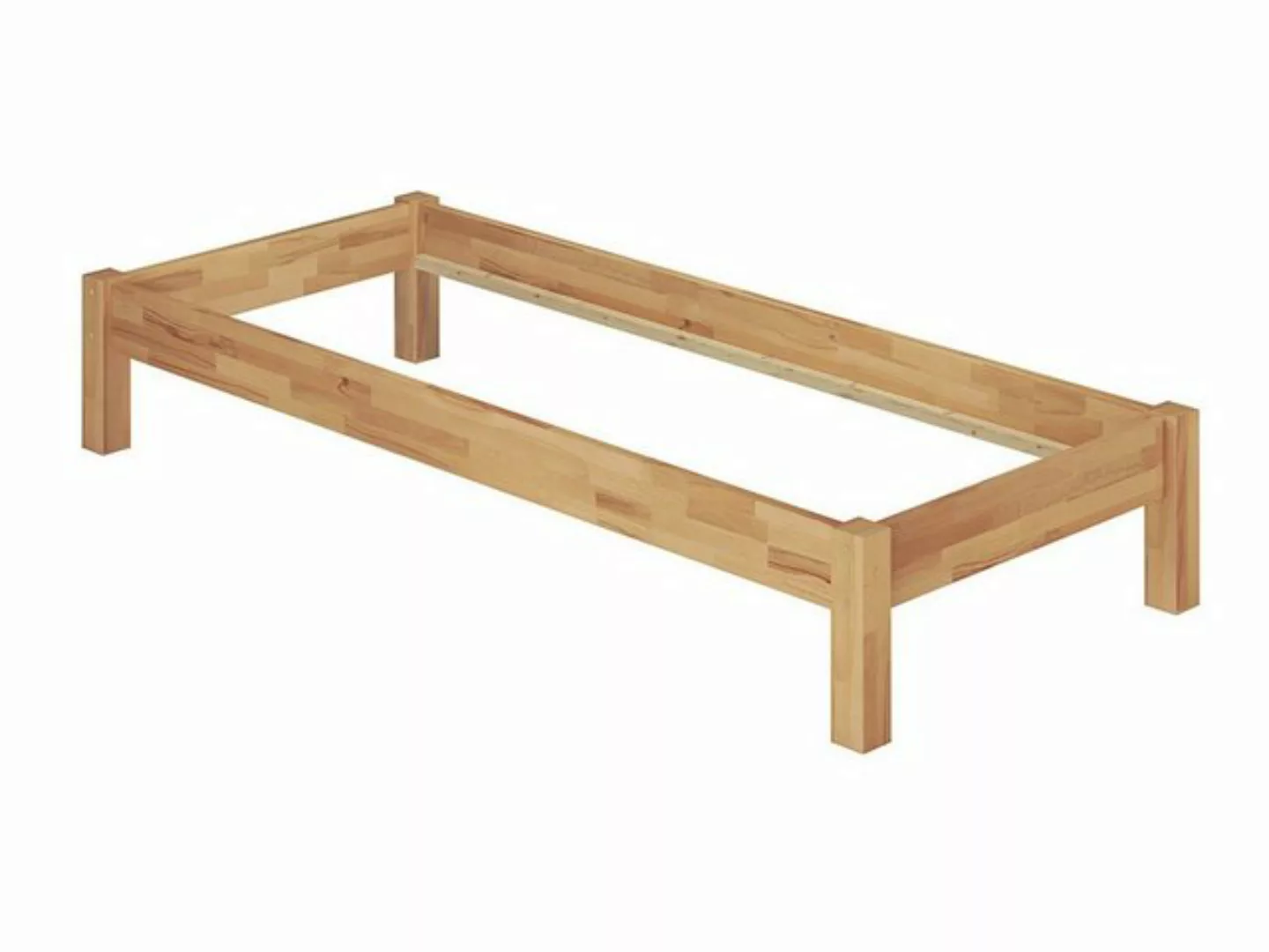 Erst-Holz® Bettgestell breit überlang niedrig 120x220 Buche Massivholz natu günstig online kaufen