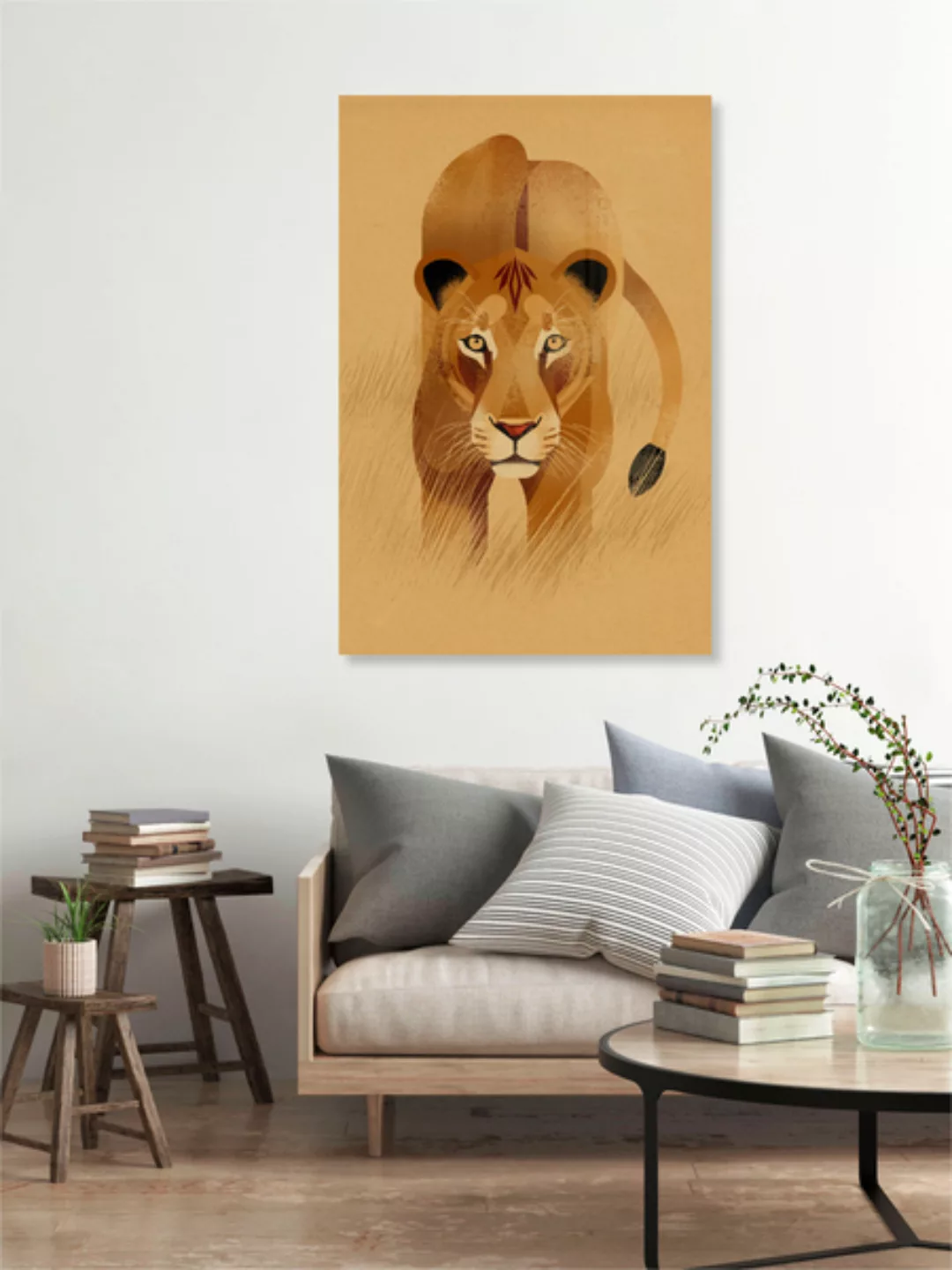 Poster / Leinwandbild - Löwin günstig online kaufen