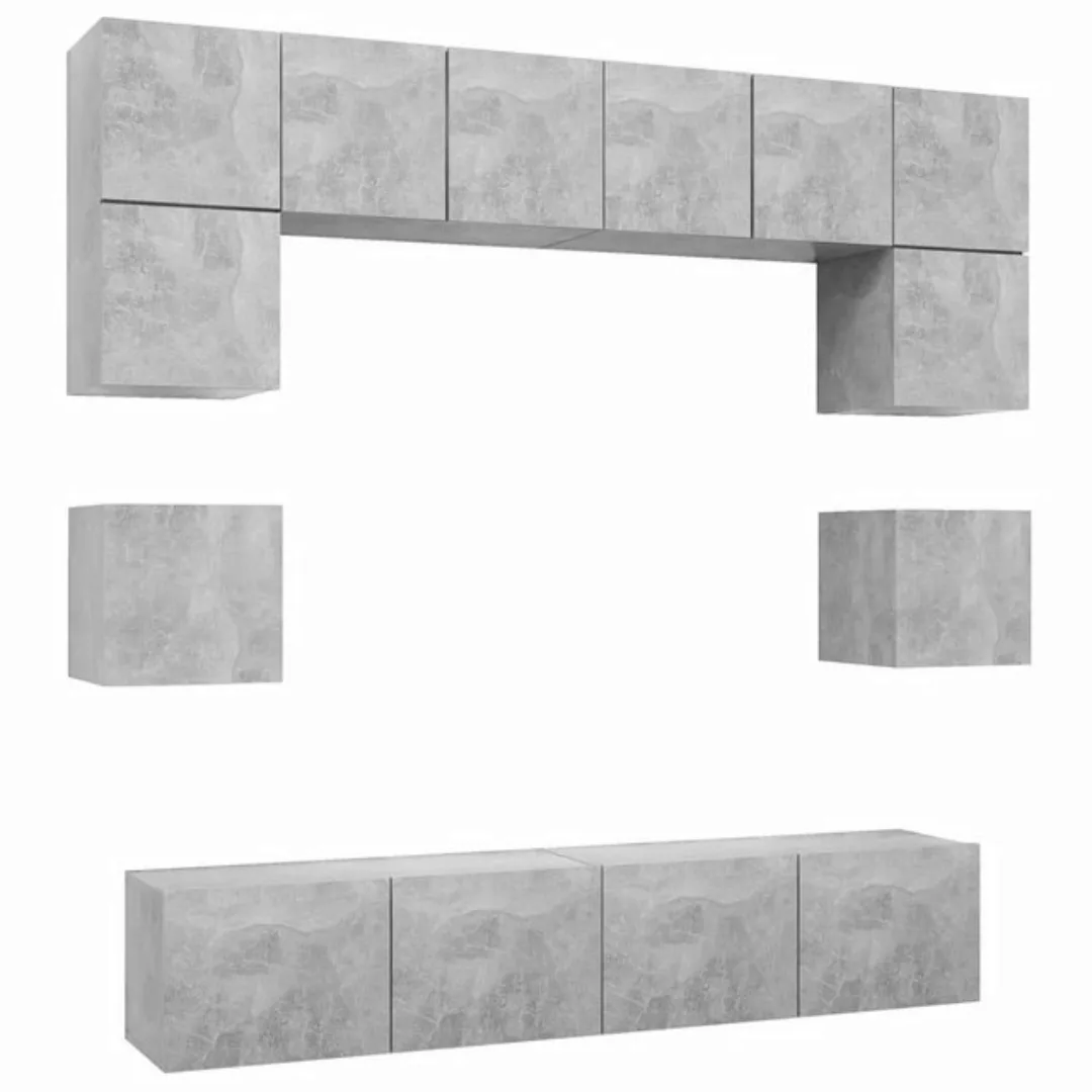 vidaXL TV-Schrank 8-tlg. TV-Schrank-Set Betongrau Holzwerkstoff (1-St) günstig online kaufen