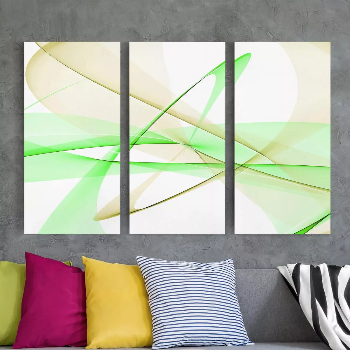 3-teiliges Leinwandbild Abstrakt - Querformat Transparent Waves günstig online kaufen