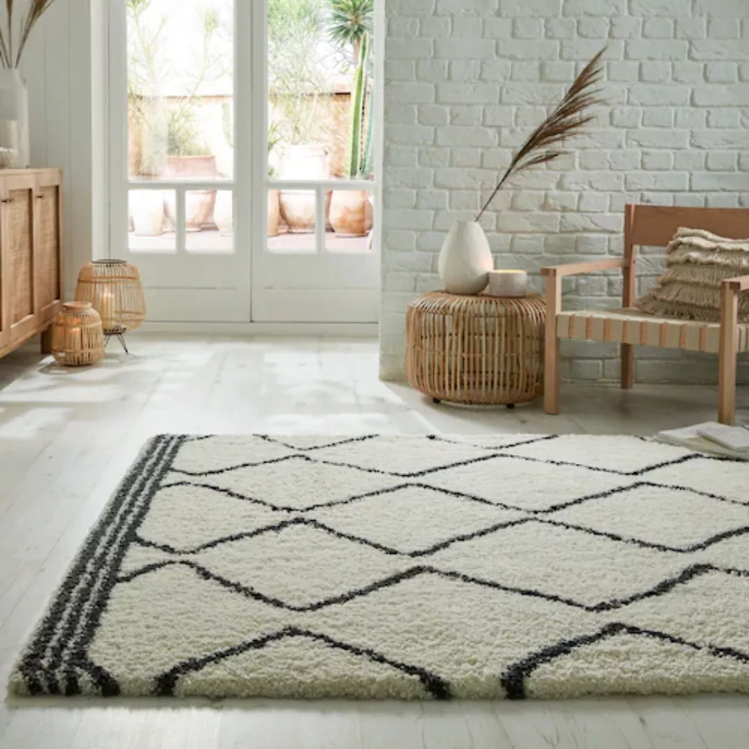 FLAIR RUGS Hochflor-Teppich »RIAD«, rechteckig, Berber Muster günstig online kaufen
