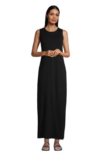 Maxi-Strandkleid, Damen, Größe: S Normal, Schwarz, Baumwolle, by Lands' End günstig online kaufen