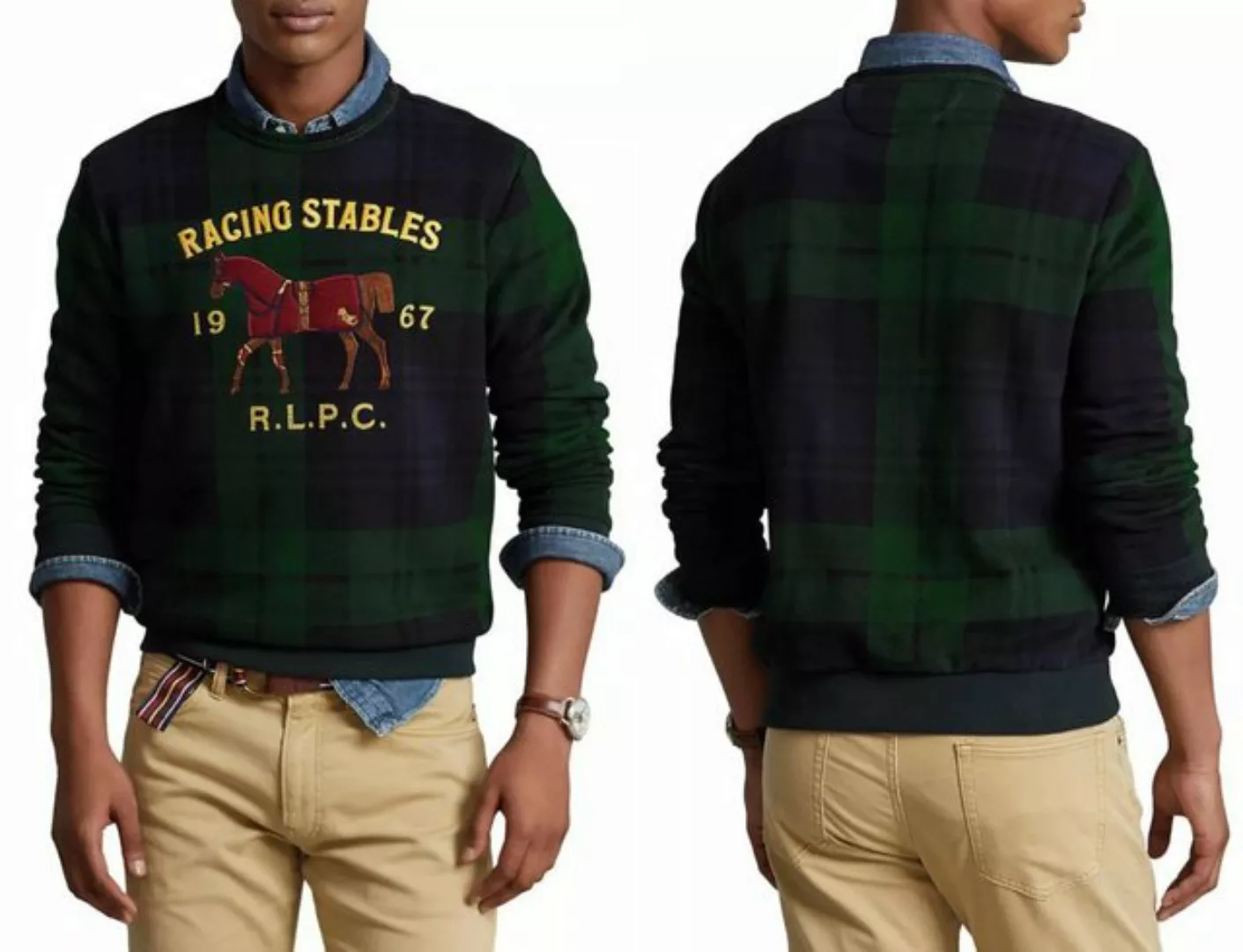 Ralph Lauren Sweatjacke POLO RALPH LAUREN RACING STABLES TARTAN Sweater Swe günstig online kaufen