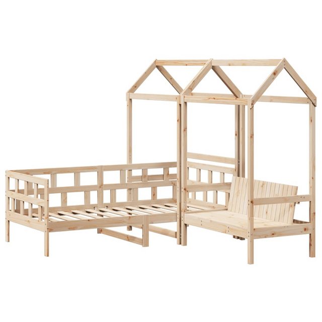 vidaXL Bett Tagesbett Set mit Dach 90x200 cm Massivholz Kiefer günstig online kaufen