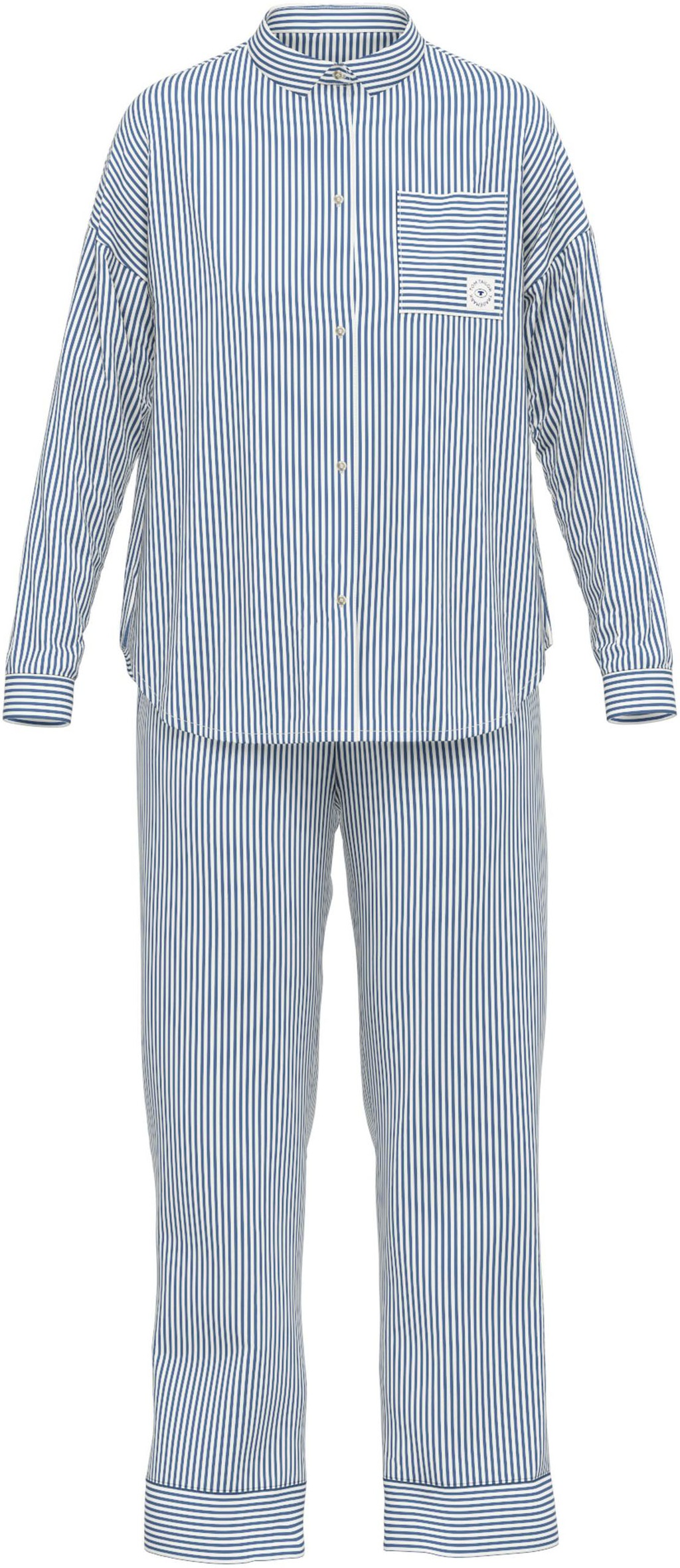 TOM TAILOR Pyjama "Positivism", (2 tlg.), Streifendesign, Langarm, lange Ho günstig online kaufen
