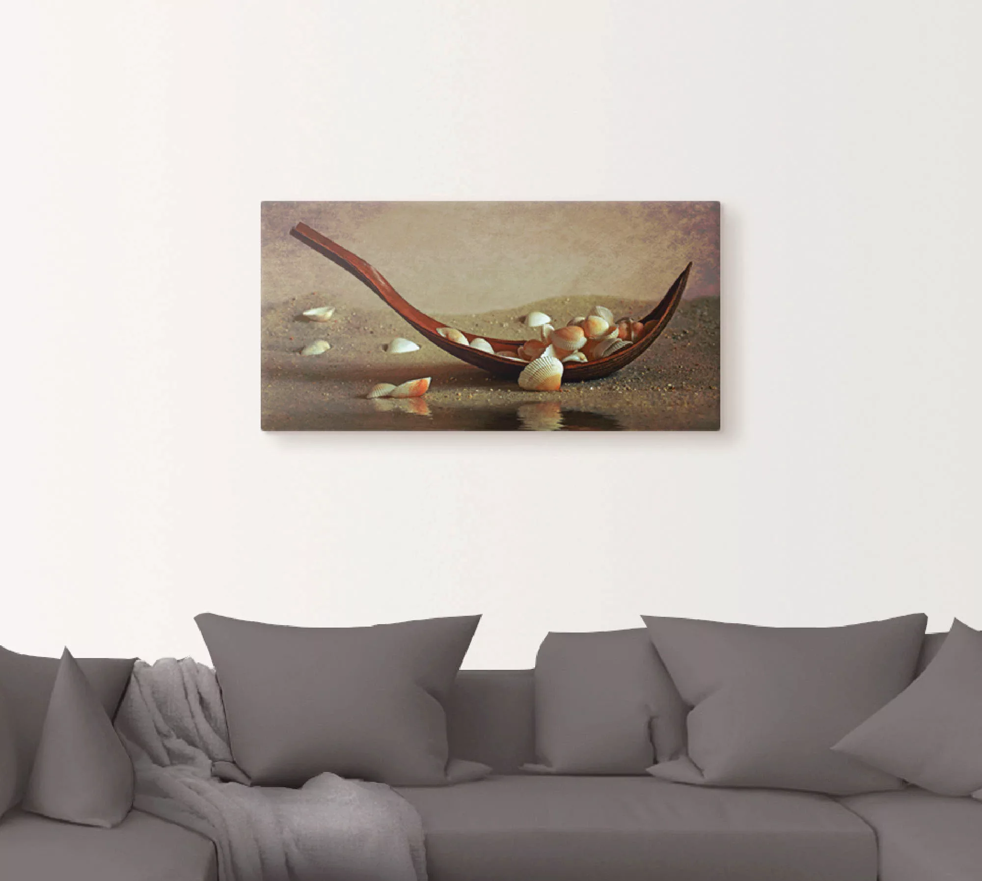 Artland Leinwandbild "Muschelschiffchen", Zen, (1 St.) günstig online kaufen
