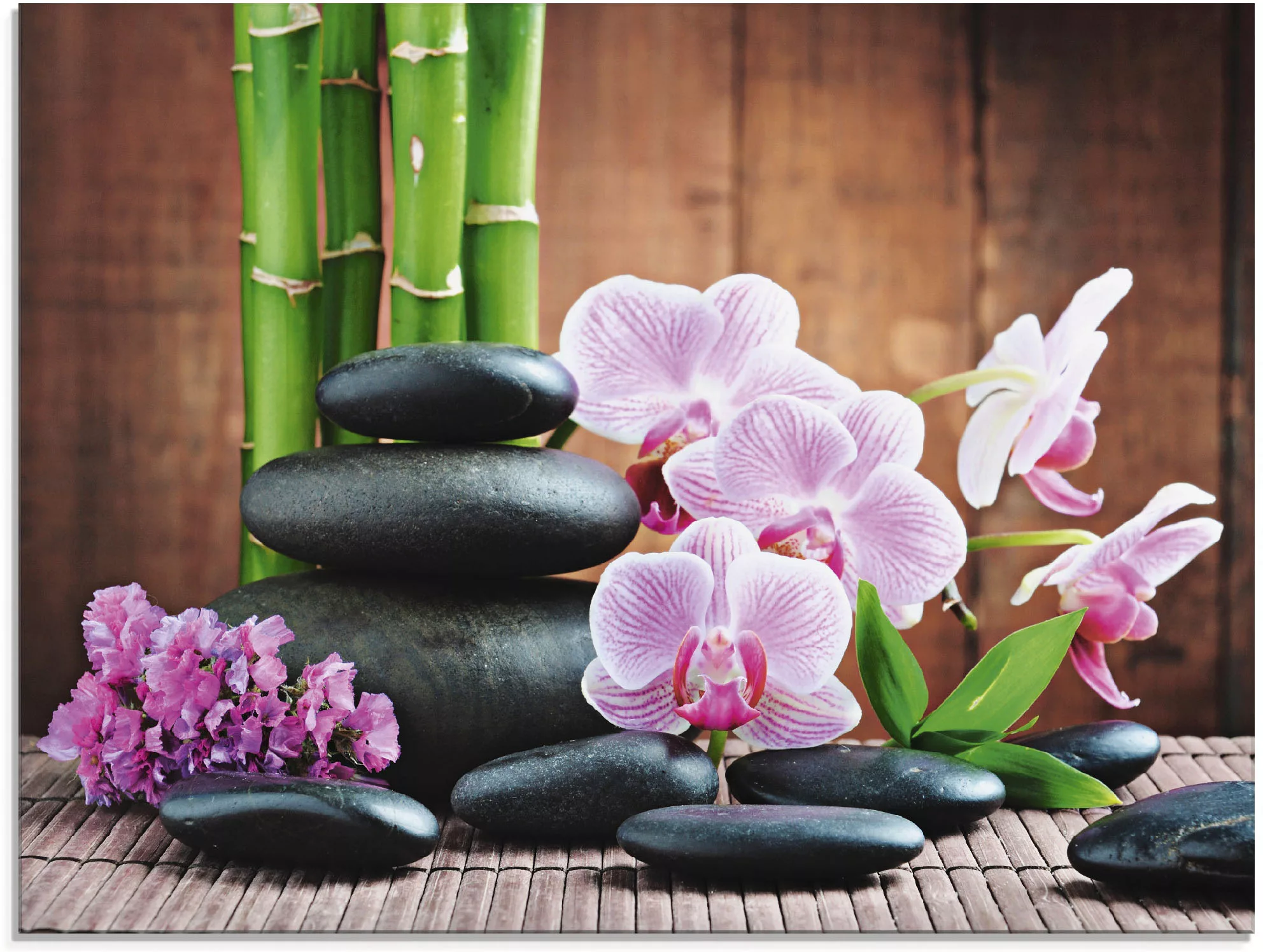 Artland Glasbild "Spa Konzept Zen Steinen Orchideen", Zen, (1 St.), in vers günstig online kaufen