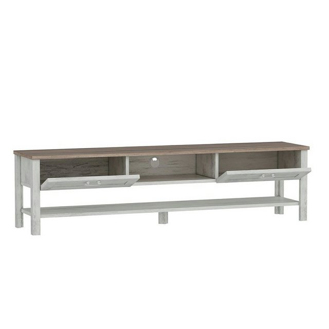 en.casa TV-Schrank Hashøj TV Board 42 x 161 x35,5cm zwei Staufächer Eiche / günstig online kaufen