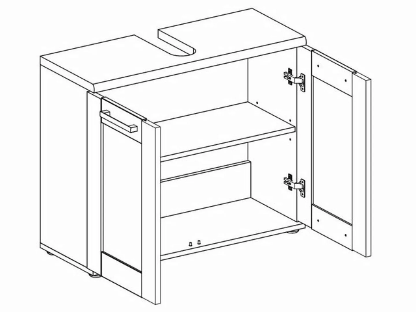 möbelando Waschbeckenunterschrank Barbara 80 x 65 x 33 cm (B/H/T) günstig online kaufen