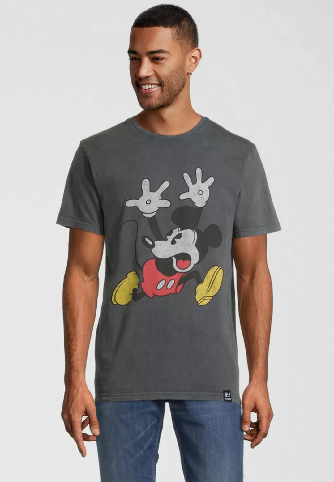 Recovered T-Shirt Disney Mickey Mouse Panic GOTS zertifizierte Bio-Baumwoll günstig online kaufen