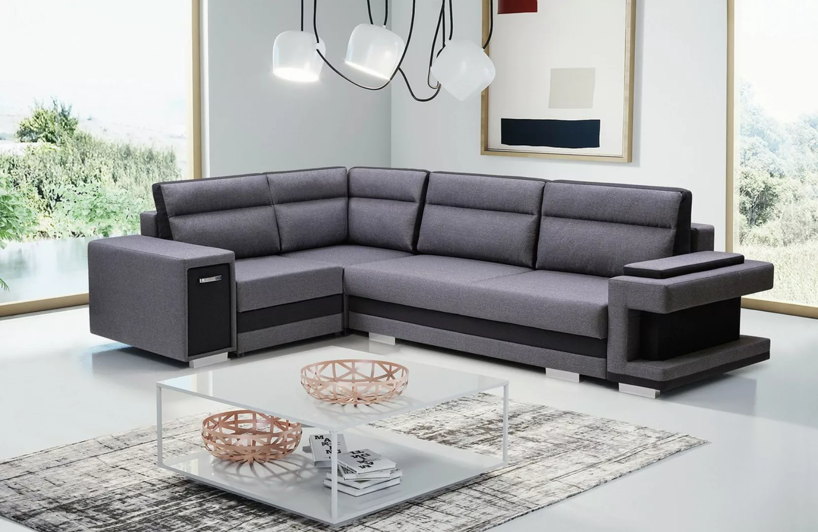 ALTDECOR Ecksofa A3, Couch mit Schlaffunktion, Wohnzimmer - Wohnlandschaft günstig online kaufen