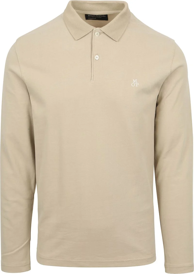 Marc O'Polo Langarm Polohemd Beige - Größe XL günstig online kaufen