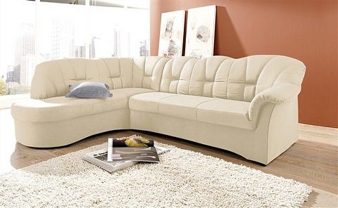DOMO collection Ecksofa "Papenburg, zeitlose Rückensteppung, elegante Armle günstig online kaufen