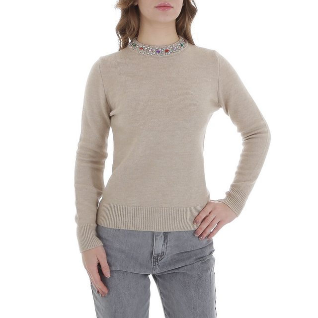 Ital-Design Strickpullover Damen Freizeit (88578853) Strass Stretch Strickp günstig online kaufen