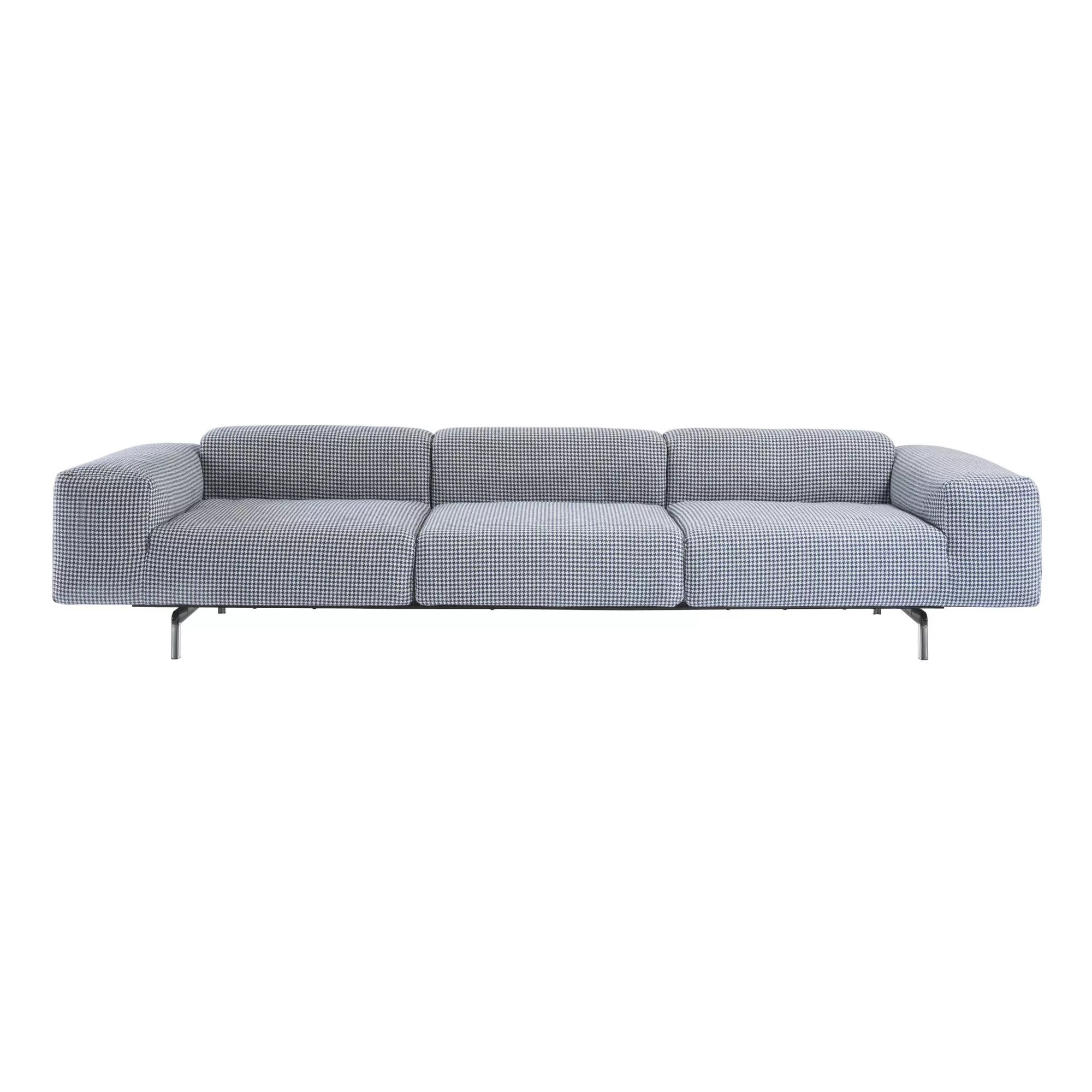 Kartell - Largo 3-Sitzer Sofa 301x96x69cm - blau/Stoff Pied de Poule TB bla günstig online kaufen
