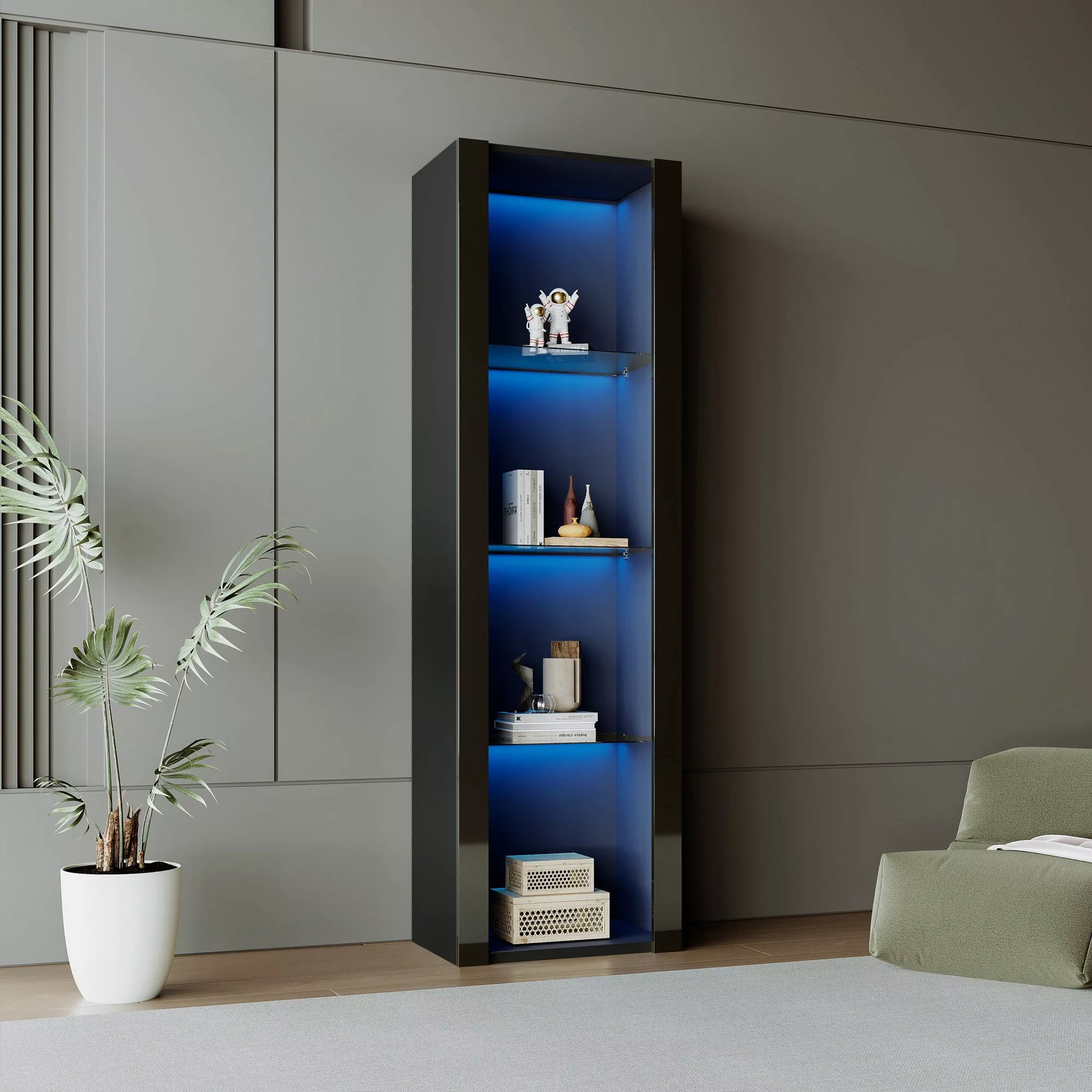 HAUSS SPOLE Vitrine Hochglanz-Hochschrank mit LED-Beleuchtung, günstig online kaufen