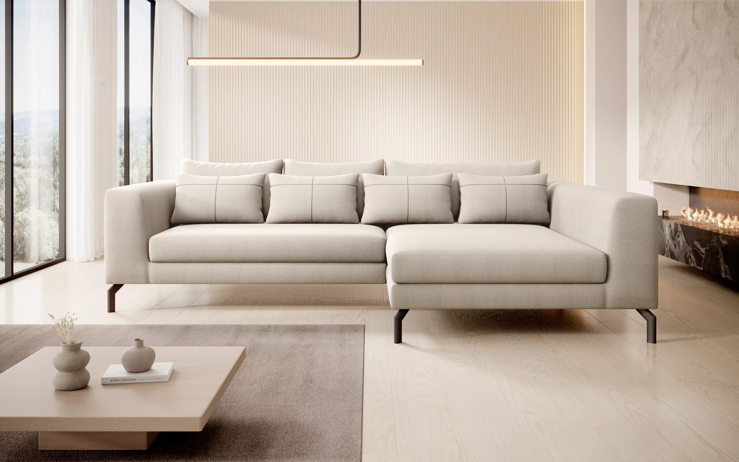 INOSIGN Ecksofa "Cross, modernes Sofa in L-Form, wendbare Zierkissen, Breit günstig online kaufen