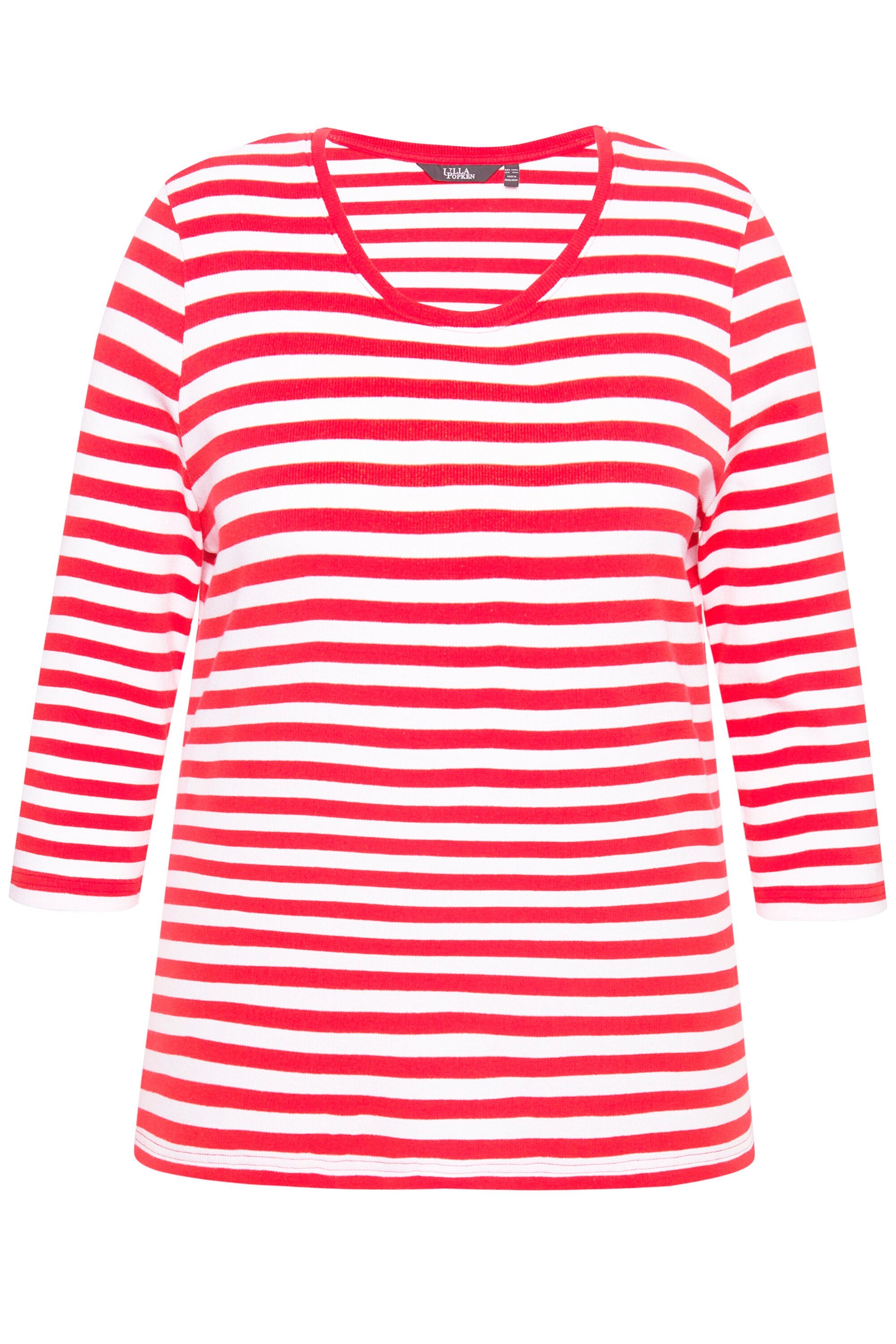 Ulla Popken T-Shirt Shirt Ringel Rippjersey günstig online kaufen