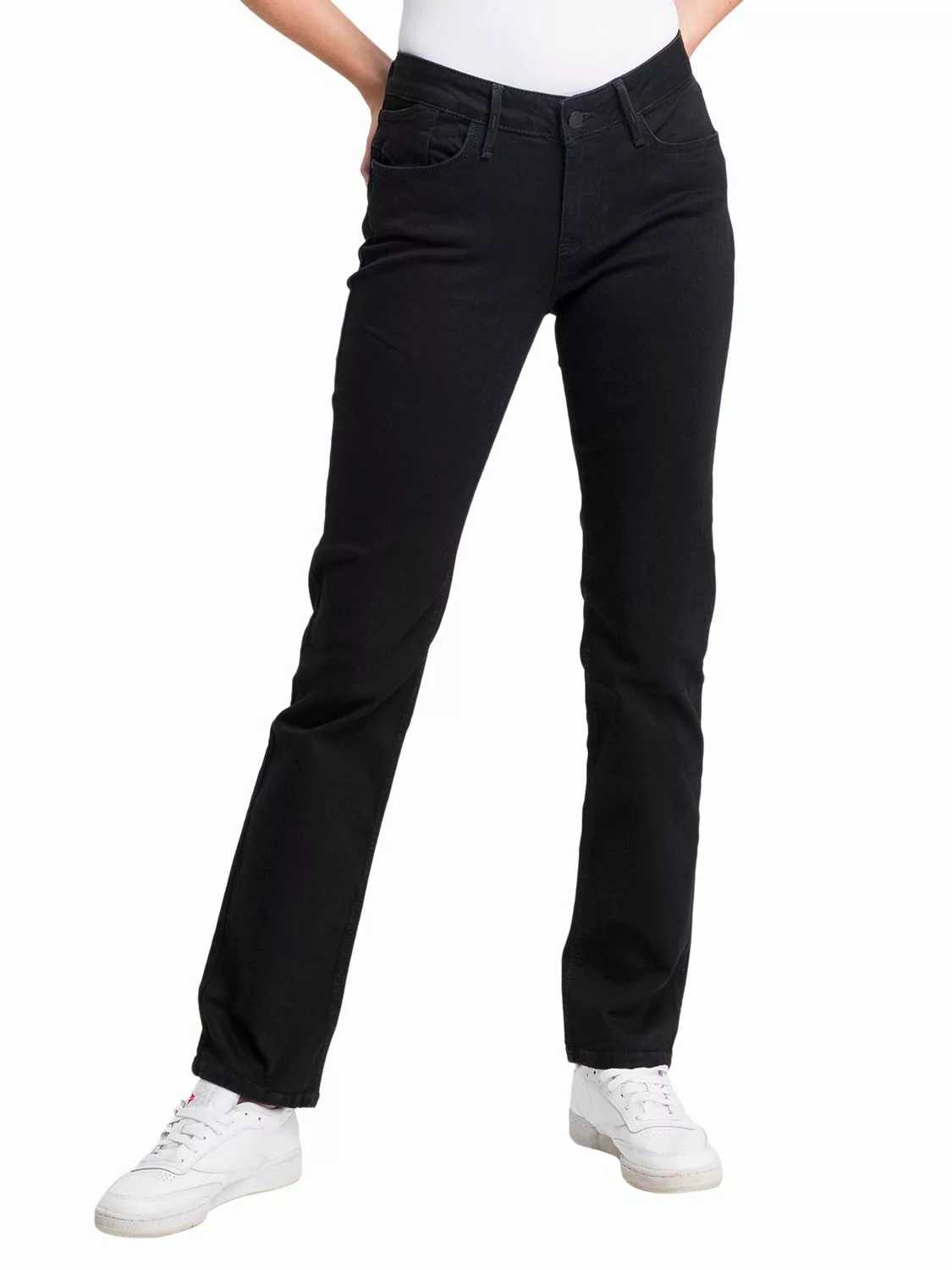 Cross Jeans Damen Jeans ROSE - Regular Fit - Schwarz - Black Black günstig online kaufen