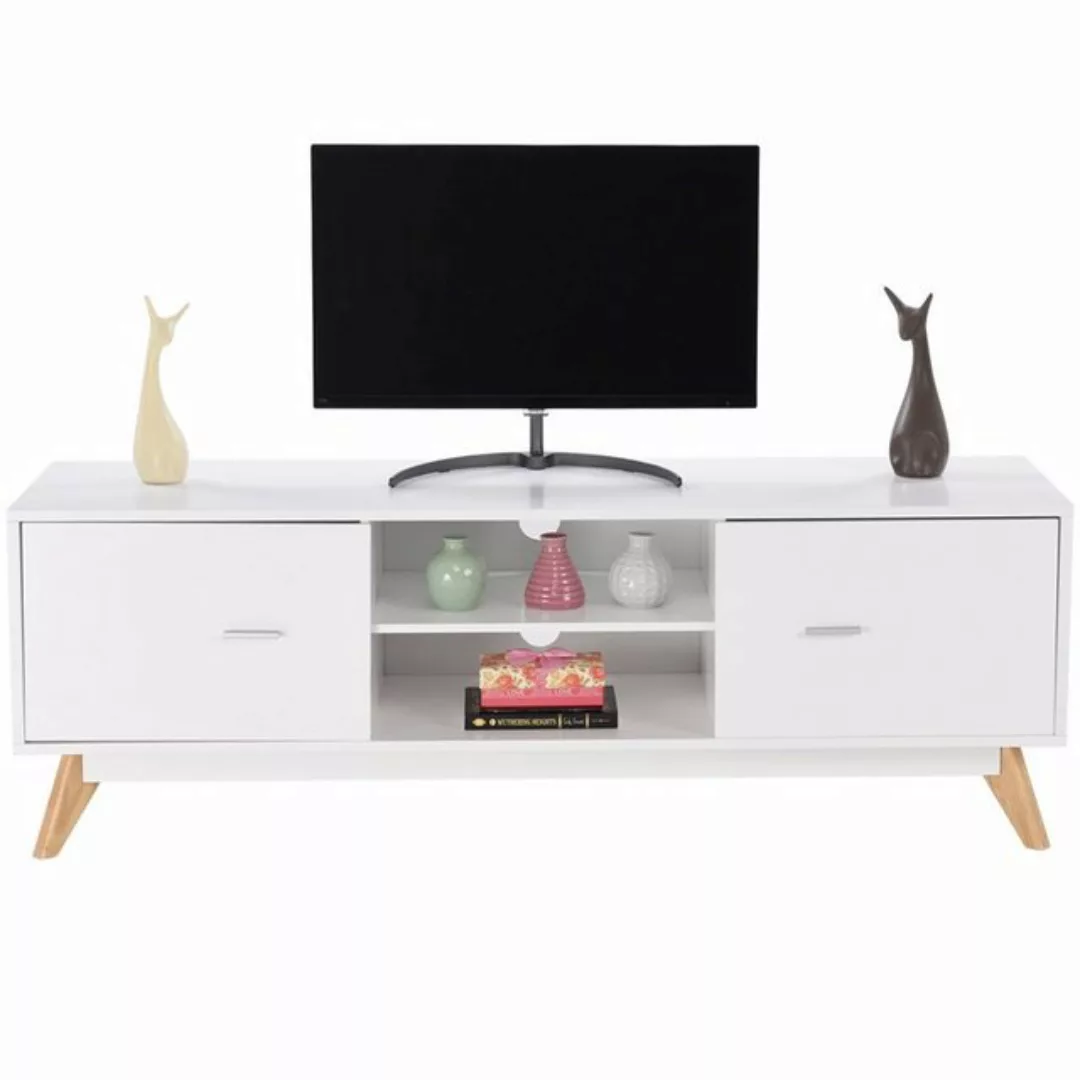 COSTWAY TV-Schrank mit 2 Türen & 2 Fächern, Holz, 140x40x48cm günstig online kaufen