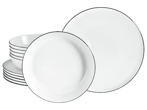CreaTable Tafelservice »Chef Collection Black Line, Tafel-Service 12-tlg«, günstig online kaufen