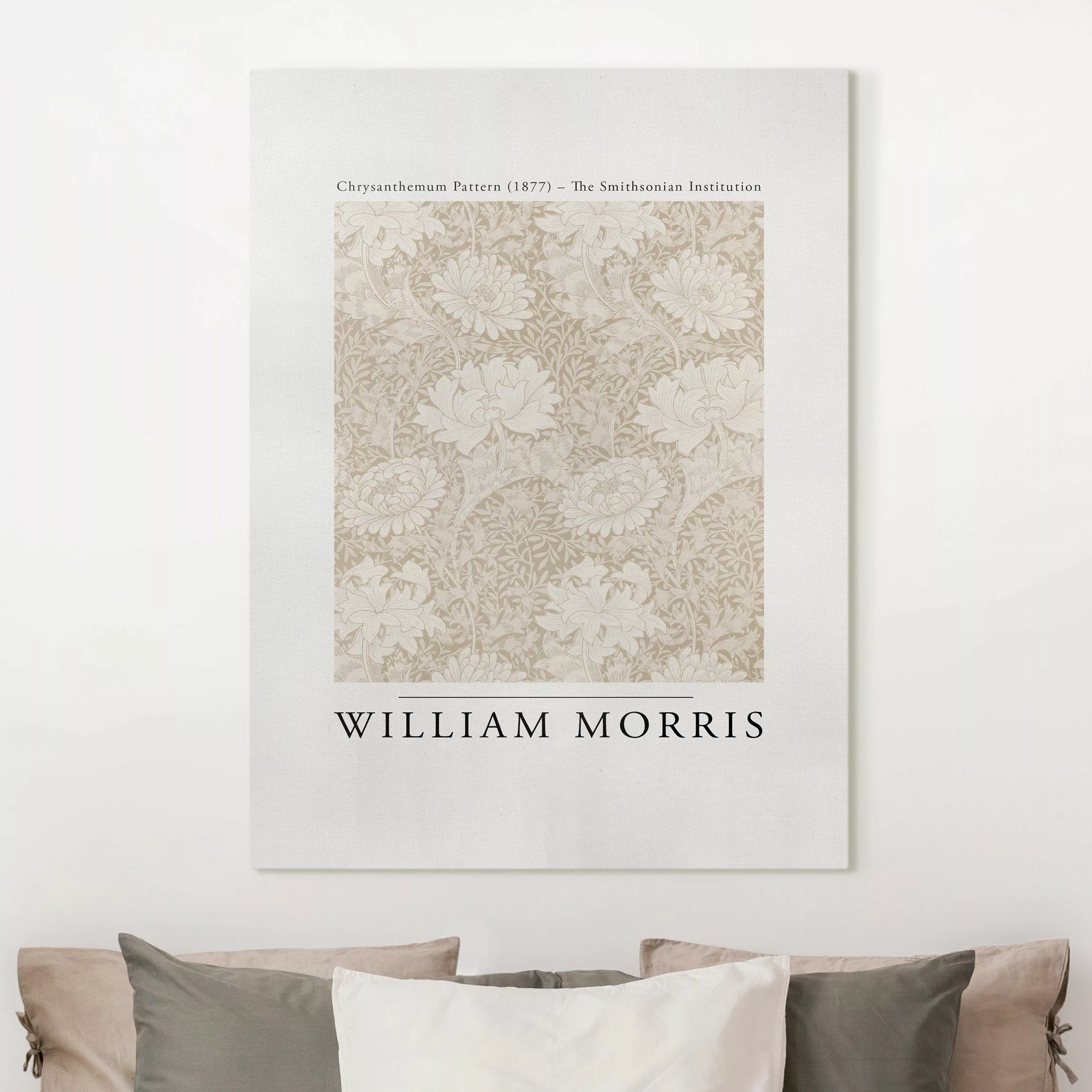 Leinwandbild William Morris - Chrysanthemum Pattern Beige günstig online kaufen