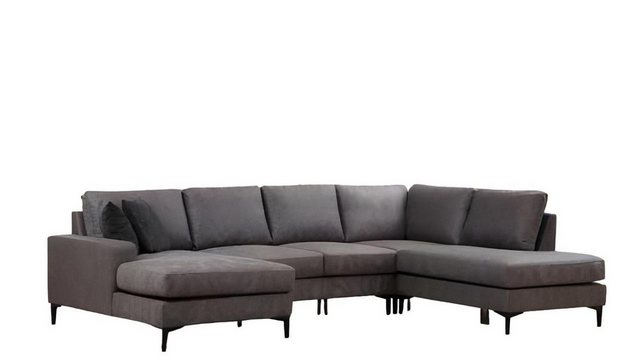 Xlmoebel Ecksofa Modernes graues Designer-Sofa für das Wohnzimmer - Stoff-C günstig online kaufen