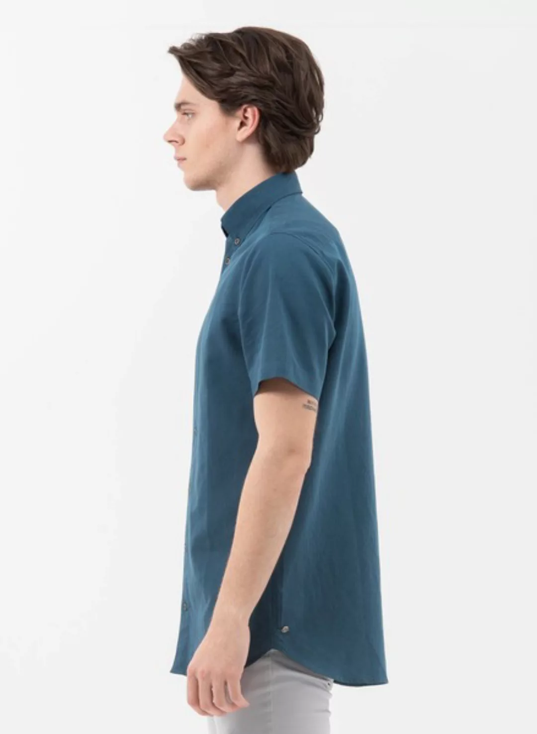 Kurzarm-hemd Aus Leinen Mit Bio-baumwolle günstig online kaufen