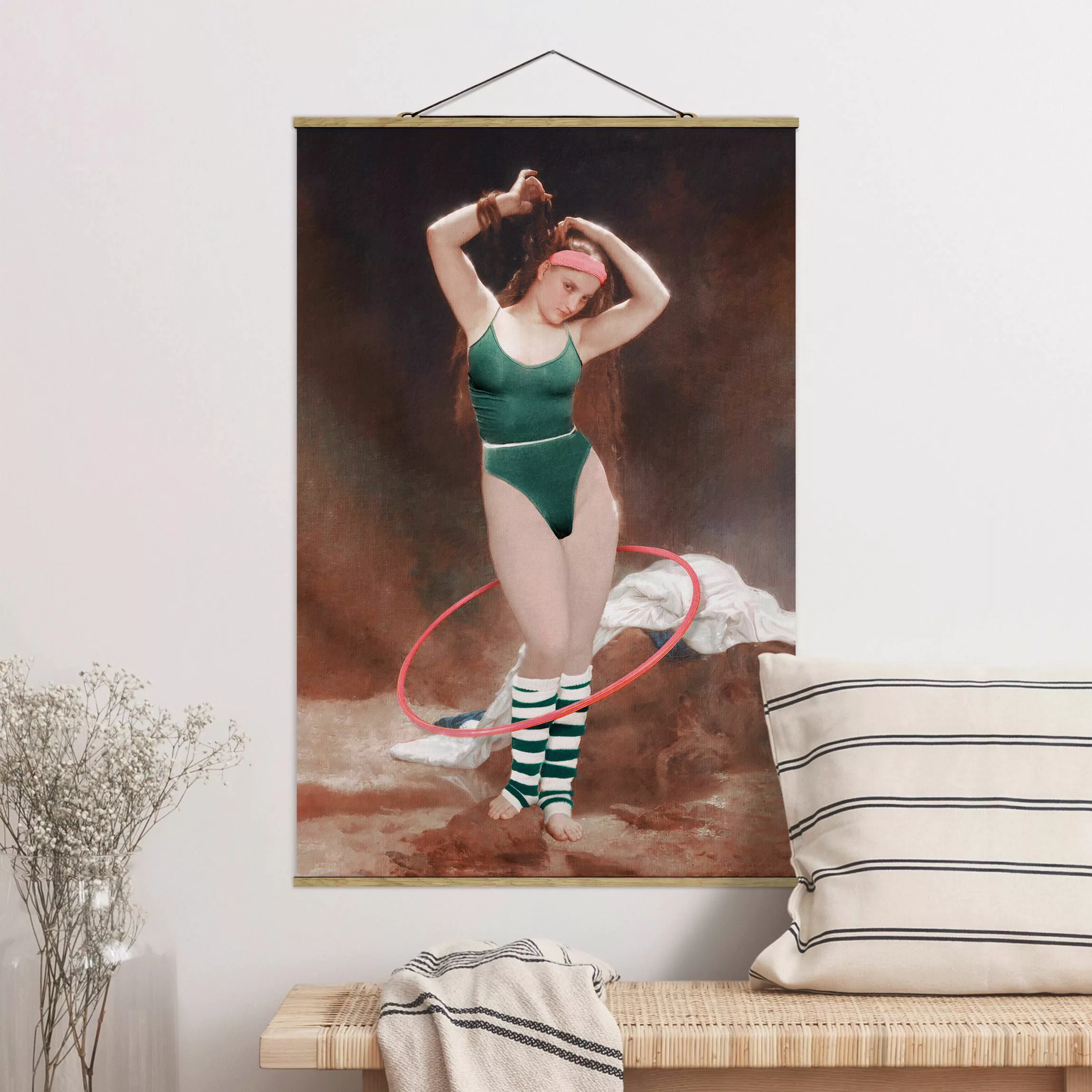 Stoffbild mit Posterleisten 80s Aerobic Girl günstig online kaufen