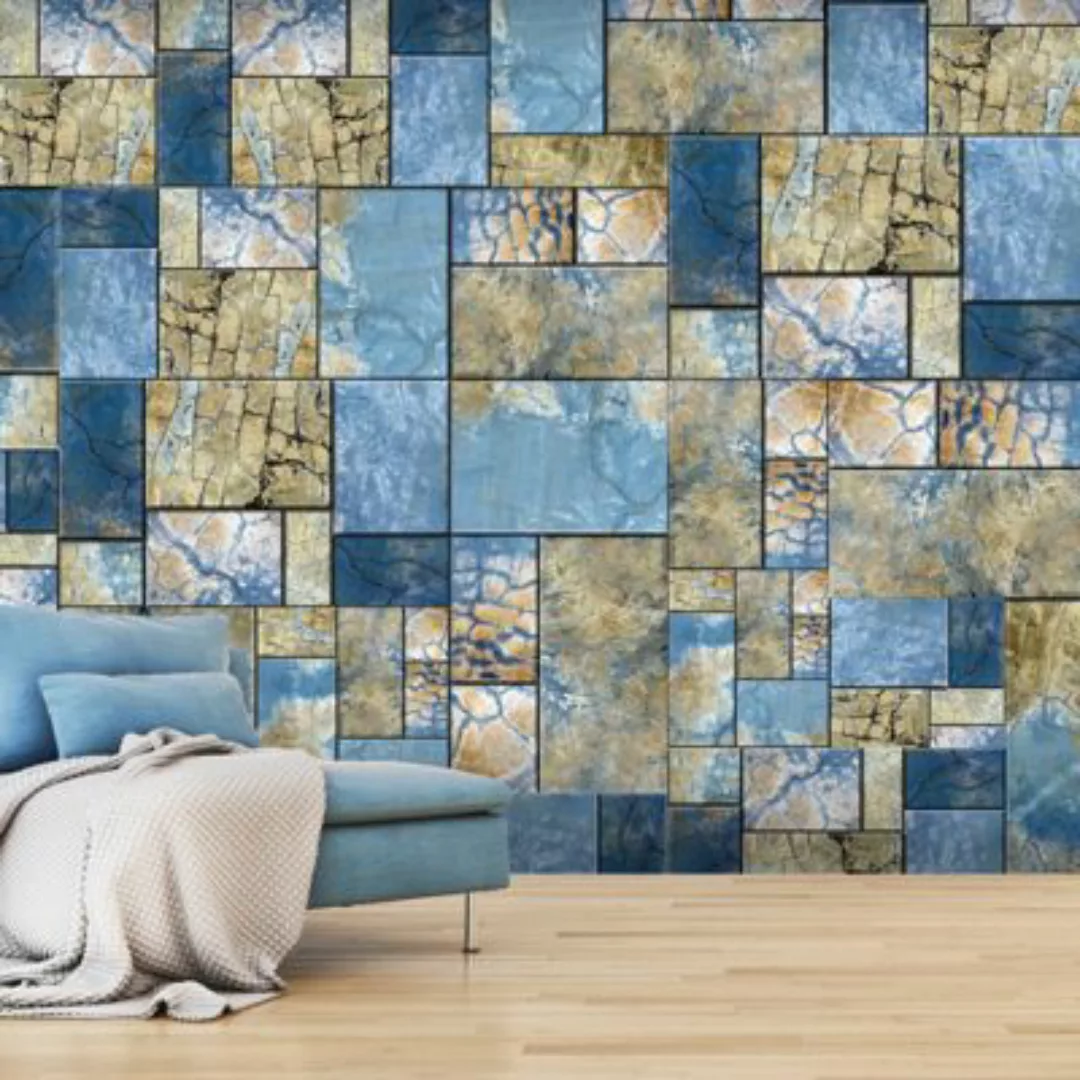 artgeist Fototapete Marine Mosaic beige/blau Gr. 200 x 140 günstig online kaufen