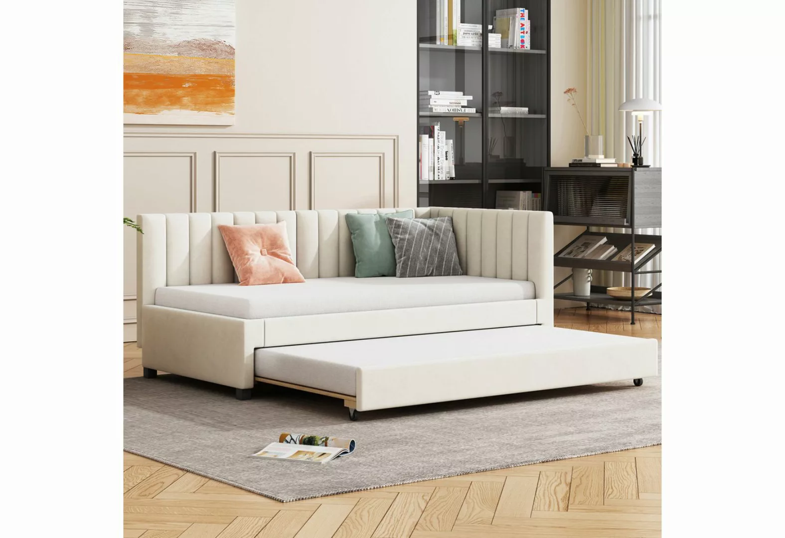 Odikalo Polsterbett Jugendbett 90*200cm, Ausziehbares Schlafsofa, Multifunk günstig online kaufen