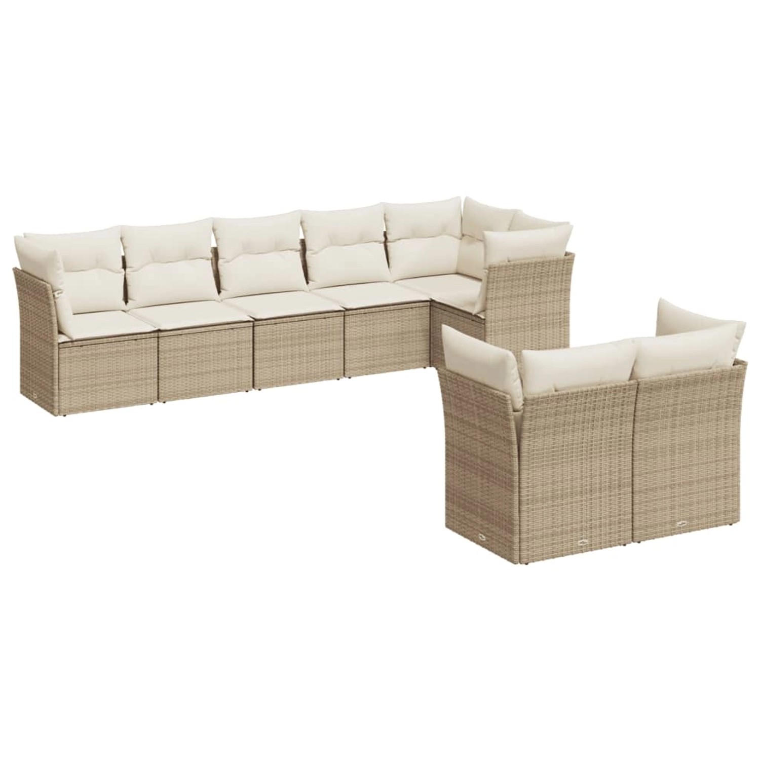 vidaXL 8-tlg Garten-Sofagarnitur mit Kissen Beige Poly Rattan Modell 24 günstig online kaufen