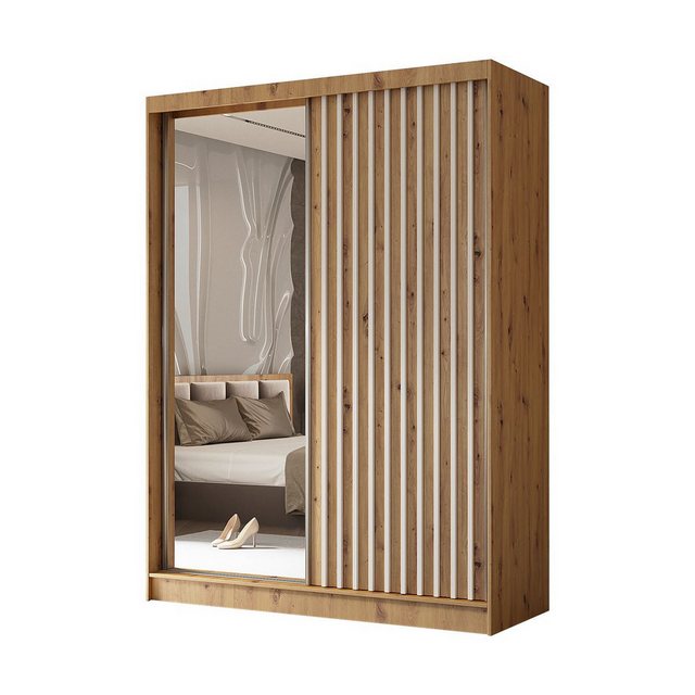 Compleo Schwebetürenschrank mit gerifflete Front VENTURA, Breite: 160 cm, M günstig online kaufen